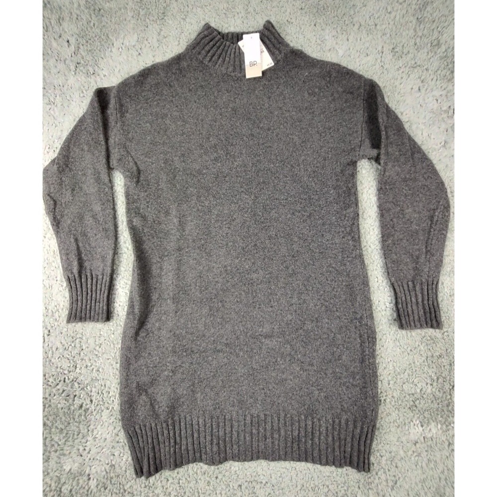 BP Sweater Women's XS Grey Turtleneck Long‎ Sleeve Pullover Knit Stretch New